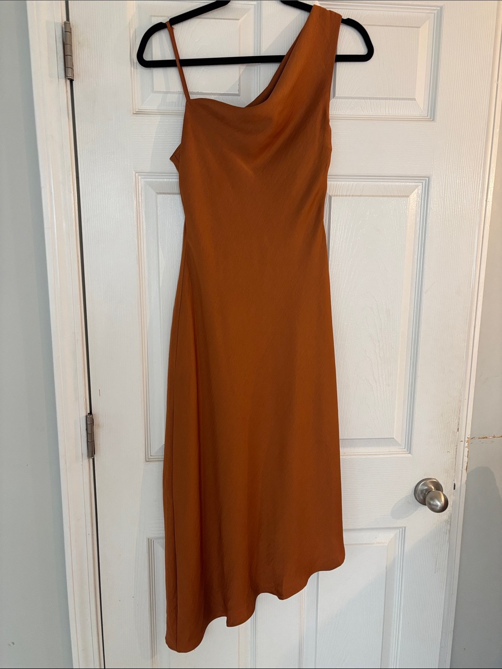 Lulus Instant Impression Orange Asymmetrical Midi Dress